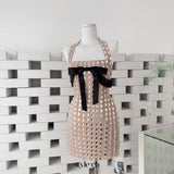 Kettle Halter Bow Rhinestone Mini Dress