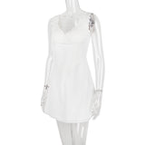 WHITE PIN TUCK MINI DRESS