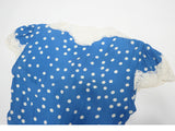 lyuba polka dot Lace-trimmed V-neck maxi dress in blue