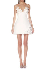 lyuba 3d flower embellished A-line mini dress - white