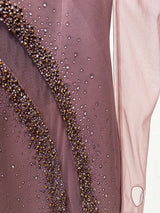 vivien Brown Beading High Neck Maxi Dress