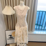 leona Jacquard pleated sleeveless maxi dress in apricot