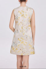 heloise multicolor floral embroidery sleeveless mini dress