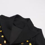 nicola Tassel Rhinestone blazer mini Dress - black