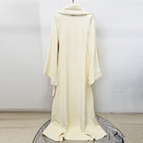 yellow scarf nail bead flared sleeve maxi dress