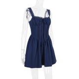 LACE CORSET MINI DRESS IN WHITE