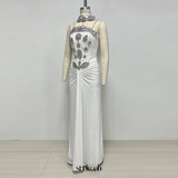 erica rhinestone Embellished Strapless Corset Straight Gown - white