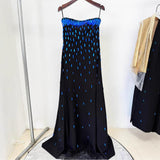 beaded diamond blue diamond bandeau dress
