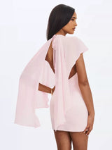 wendy cape bodycon mini dress - pink