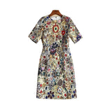 lauren printed rhinestone embellished mini dress