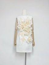 mandy 3d flower embellished Mini Dress in Black