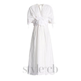 PATCHWORK APPLIQUES MIDI DRESS