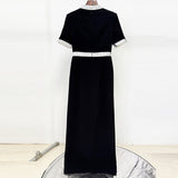 beverly rhinestone embellished maxi dress in black