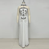 erica rhinestone Embellished Strapless Corset Straight Gown - white