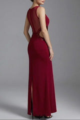 cornelia Beaded cutout Crepe Maxi Dress - burgundy