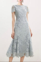 vivien embroidery lace midi dress - pale blue