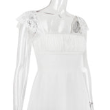 SATIN LACE MINI DRESS