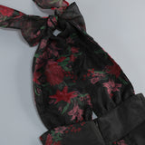 georgia floral print halter ruffle Maxi Dress in black
