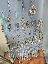 vivien blue Crystal Embellished Maxi Dress