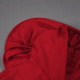 Sculptural rose mini dress in red