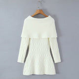 gwendolyn Off Shoulder Knit Mini Dress - White