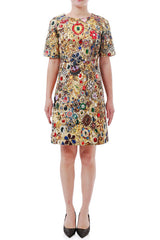lauren printed rhinestone embellished mini dress
