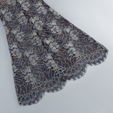 Shnovia Blue Strapless Embroidered Lace Maxi Dress With Gloves