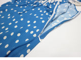 lyuba polka dot Lace-trimmed V-neck maxi dress in blue