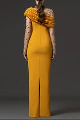 Mesh-paneled beaded rhinestone-embellished maxi dress - yellow