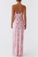 Ongus Floral Sequin Maxi Dress - Pink