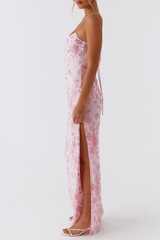 Ongus Floral Sequin Maxi Dress - Pink