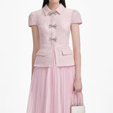 gill Pink Boucle Midi Dress