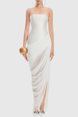 Posie Strapless Ruched Midi Dress