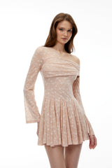 jessica Red V-neck Tiered Ruffle Mini Dress