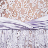 sabrina Lilac long sleeve Lace Satin Mini Dress