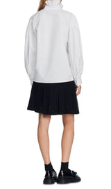 LISANDRA ORGANIC COTTON RUFFLED BLOUSE