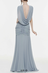 Selma Ruched Backless Maxi Dress