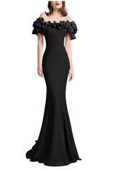 Tiriaya Floral Off Shoulder Maxi Dress