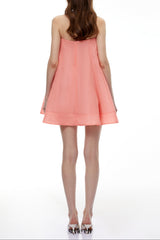 sabrina Off-Shoulder 3D Floral Mini Dress in pink
