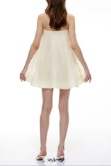 sabrina Off-Shoulder 3D Floral Mini Dress in Yellow