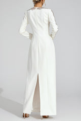 tiffany rhinestone embellished cutout maxi dress - white