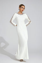 tiffany rhinestone embellished cutout maxi dress - white