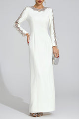 tiffany rhinestone embellished cutout maxi dress - white