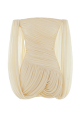 Zhuria Off Shoulder Draped Mini Dress - Yellow