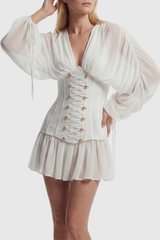 Zorion Corset Mesh Mini Dress