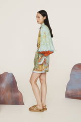 murray pattern print mini shirt dress