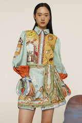 murray pattern print mini shirt dress