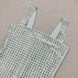 DIAMOND EMBELLISHED MINI DRESS IN GREY