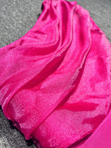 one-shoulder crystal-embellished Bandage maxi dress in rose red