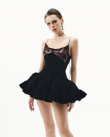evangeline sequin embellished mini dress in black